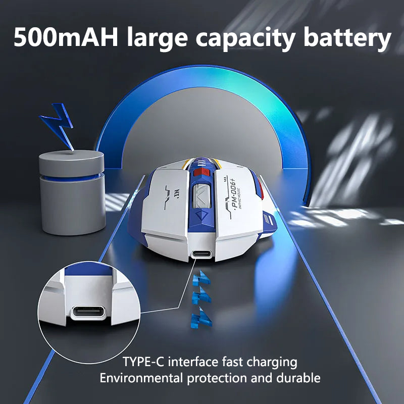 Rechargeable Silent Wireless Mouse, Battery Level Display, Computer PC Laptop, Gaming Office Mouse