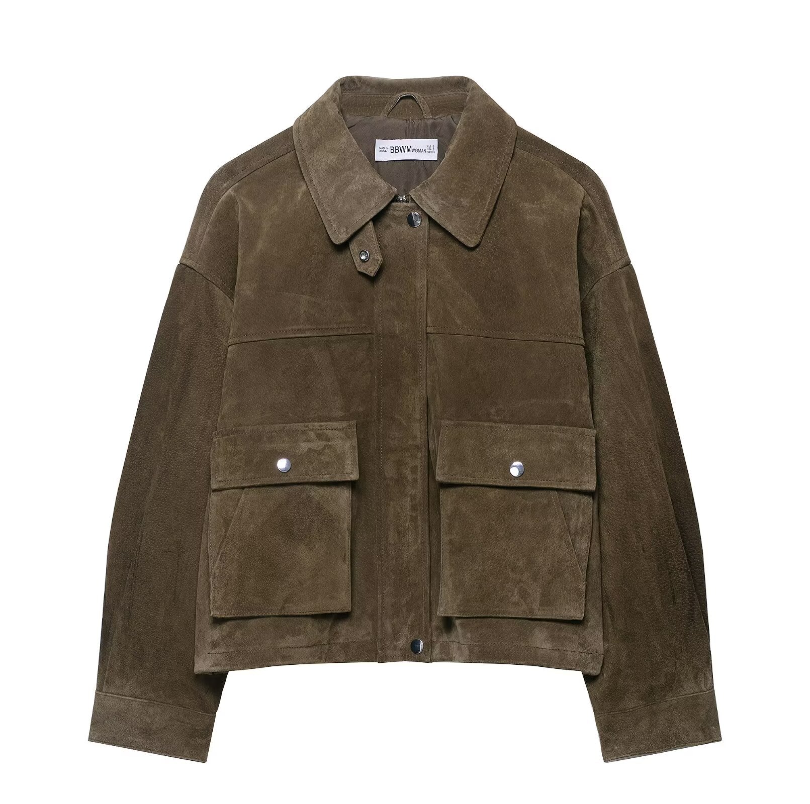 Autumn Winter Fashion Baseball Jacket, Elegant Zip Print, Loose Casual Coat, Women's Double Sided Short Outercoat