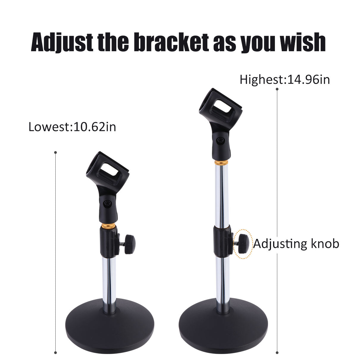 Professional Pedestal Mic Stand Portable Microphone Bracket Adjustable Desk Holder Speech Live Fixi 2