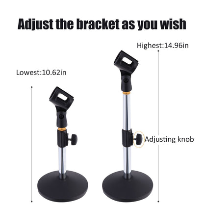 Professional Pedestal Mic Stand Portable Microphone Bracket Adjustable Desk Holder Speech Live Fixi 2