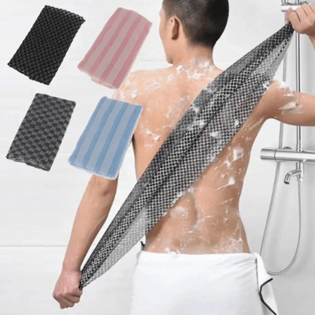 SilkyScrub Japanese Exfoliating Nylon Bath Towel for Deep Cleansing and Smooth Skin