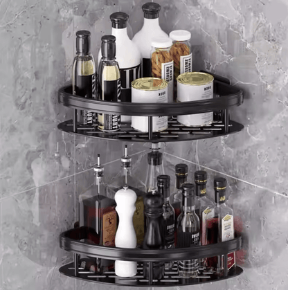 AquaSpace No Drill Bathroom Corner Shelf  Space Saving Wall Mounted Shower Organizer 1