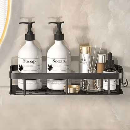 AquaSpace No Drill Bathroom Corner Shelf  Space Saving Wall Mounted Shower Organizer 3