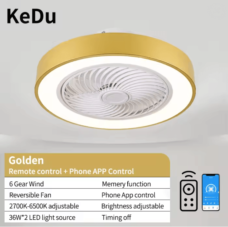 LumiBreeze Modern Ceiling Fan Light With Remote Control  Quiet Energy Efficient And Stylish Home Li 3