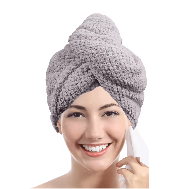 LuxeDry Ultra Absorbent Hair Towel Wrap  Fast Drying And Gentle For All Hair Types 7