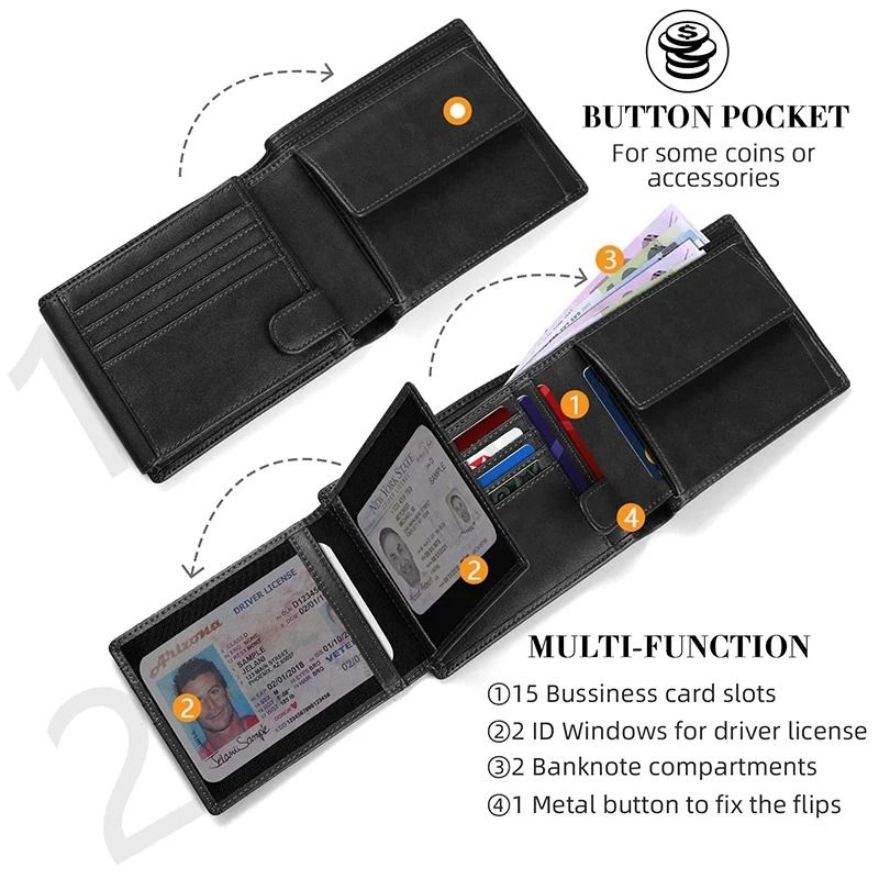 Slim RFID Blocking Wallet With 15 Card Slots 1