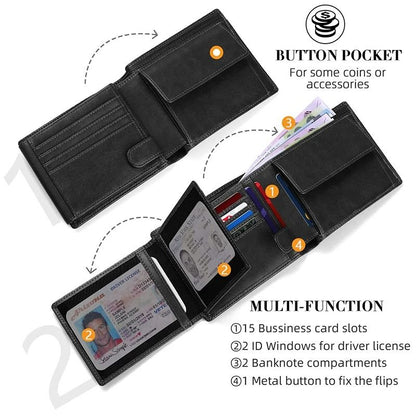 Slim RFID Blocking Wallet With 15 Card Slots 1