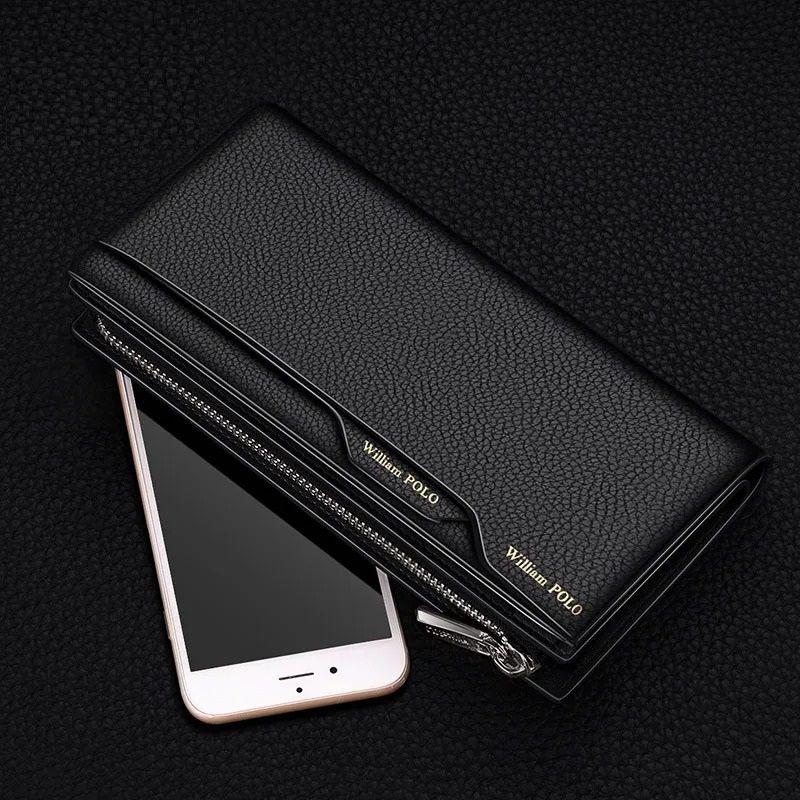 Genuine Leather Mens Wallet With Zipper And Card Slots 2