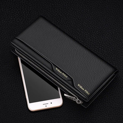 Genuine Leather Mens Wallet With Zipper And Card Slots 2