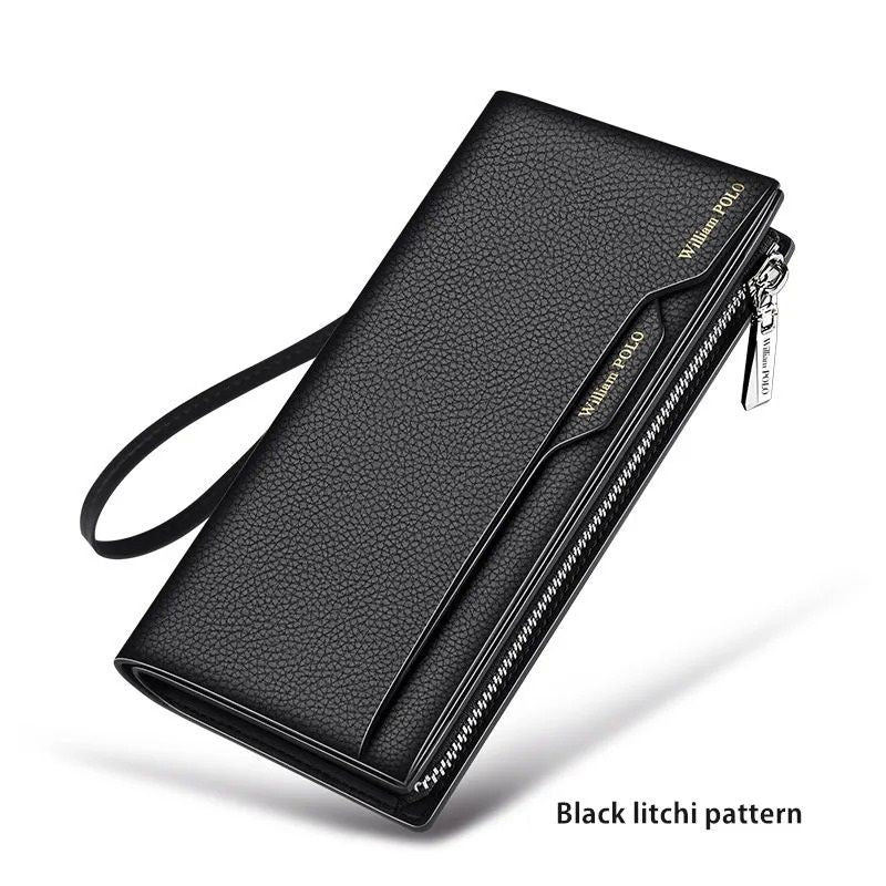 Genuine Leather Mens Wallet With Zipper And Card Slots 7