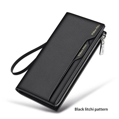 Genuine Leather Mens Wallet With Zipper And Card Slots 7