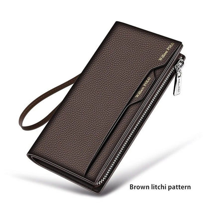 Genuine Leather Mens Wallet With Zipper And Card Slots 8