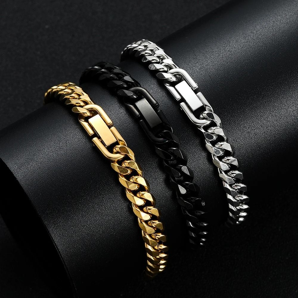 Titanium Steel Cuban Chain Bracelet 8mm