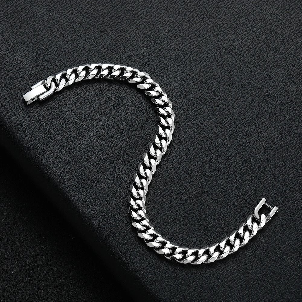 Titanium Steel Cuban Chain Bracelet 8mm 1
