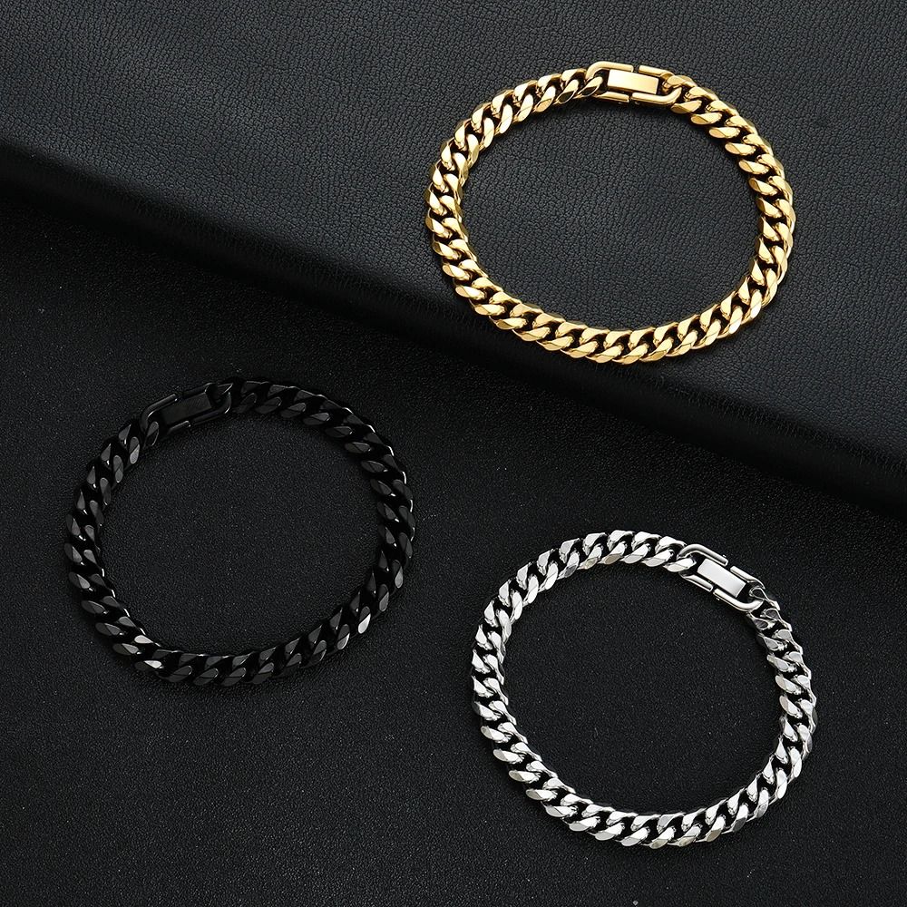 Titanium Steel Cuban Chain Bracelet 8mm 4