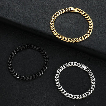 Titanium Steel Cuban Chain Bracelet 8mm 4