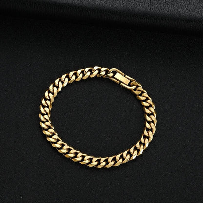 Titanium Steel Cuban Chain Bracelet 8mm 7