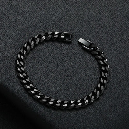 Titanium Steel Cuban Chain Bracelet 8mm 8