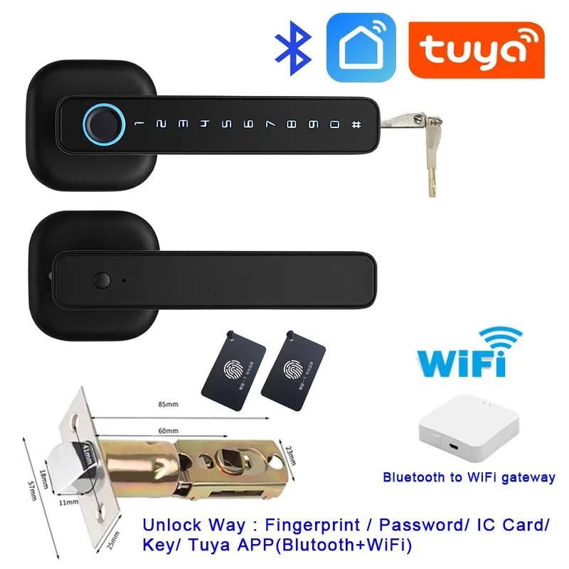 Smart Fingerprint Latch Lock For Indoor Doors 7