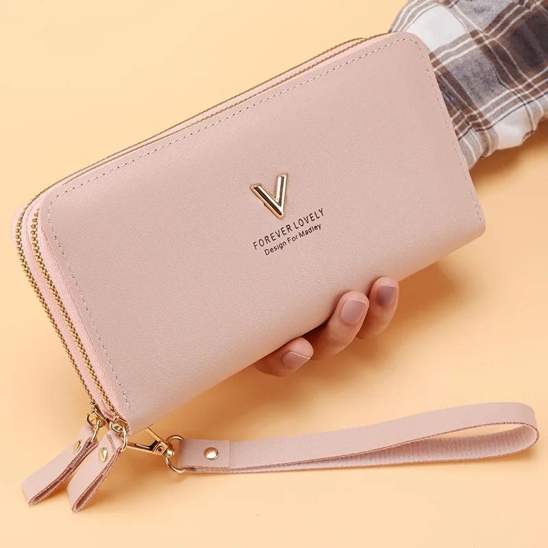 Long Womens Clutch Wallet With Double Zipper And Tassel Accent 16