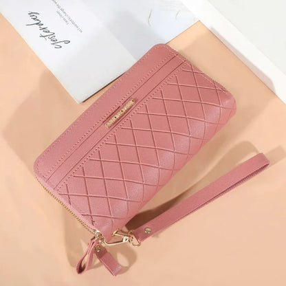 Long Womens Clutch Wallet With Double Zipper And Tassel Accent 5