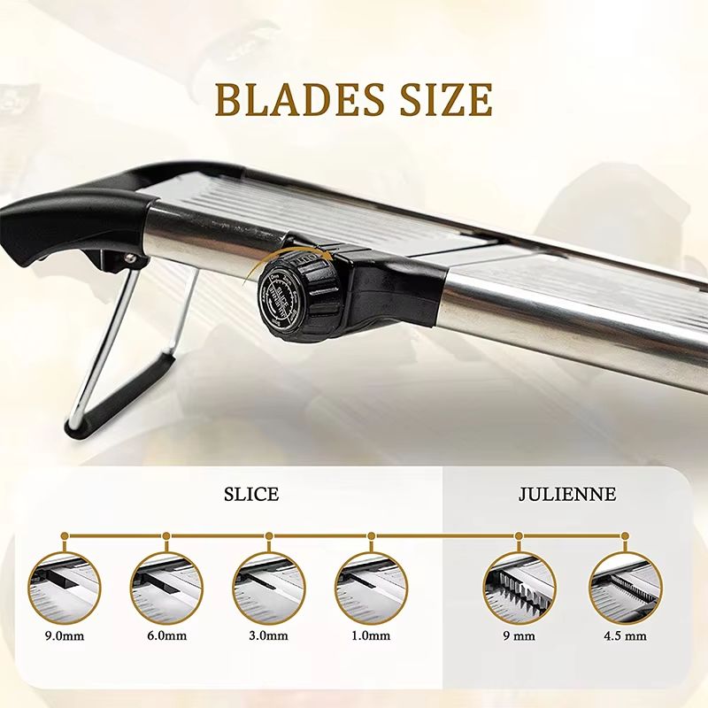 LMETJMA Adjustable Mandoline Slicer  Stainless Steel Vegetable Cutter For Effortless Slicing And Ch 1