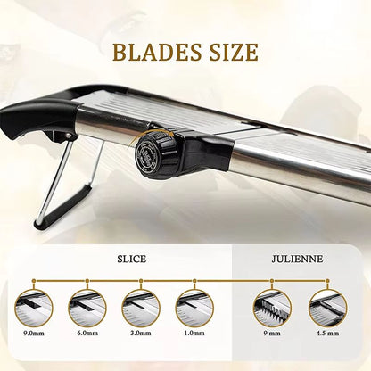 LMETJMA Adjustable Mandoline Slicer  Stainless Steel Vegetable Cutter For Effortless Slicing And Ch 1