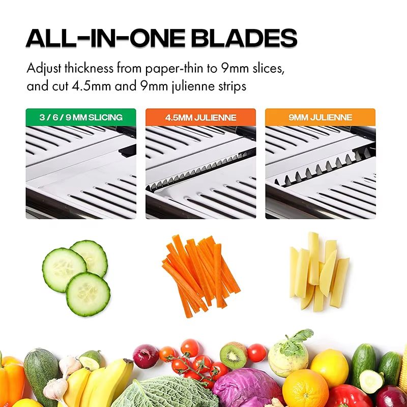 LMETJMA Adjustable Mandoline Slicer  Stainless Steel Vegetable Cutter For Effortless Slicing And Ch 2