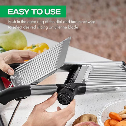 LMETJMA Adjustable Mandoline Slicer  Stainless Steel Vegetable Cutter For Effortless Slicing And Ch 4