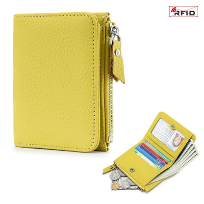 Genuine Leather Zip Wallet With RFID Protection 12