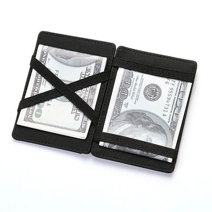 Slim Leather Magic Wallet with Card Holder and Money Clip