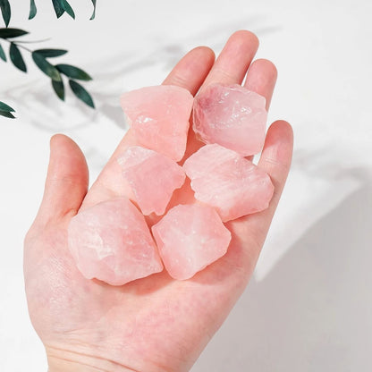 Natural Raw Rose Quartz Stones for Home and Garden Decor