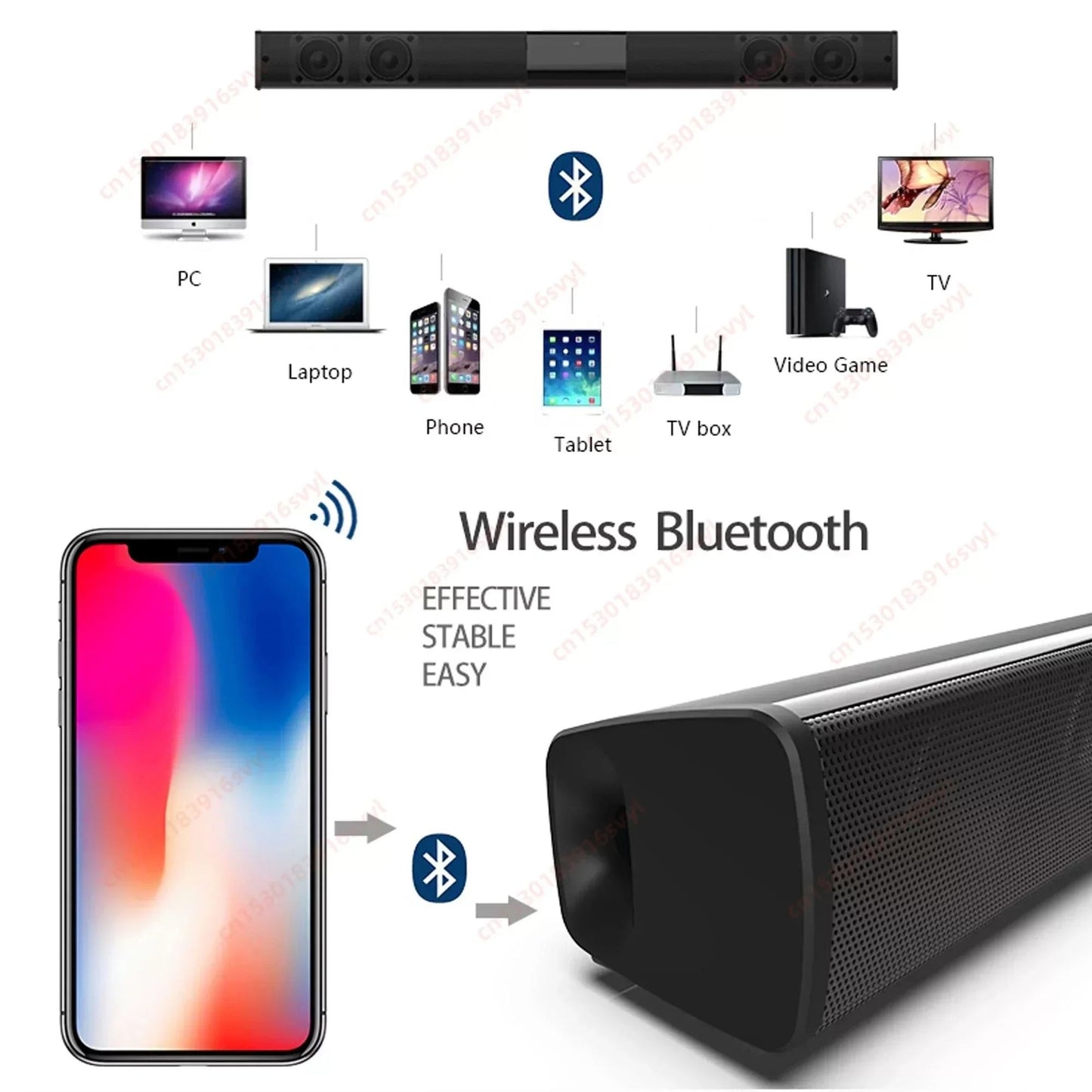 Wireless Bluetooth Sound Bar Speaker With Deep Bass 2