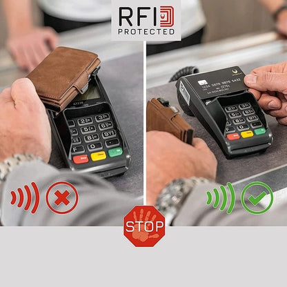 Pop Up RFID Leather Wallet With Coin And Note Compartments 4