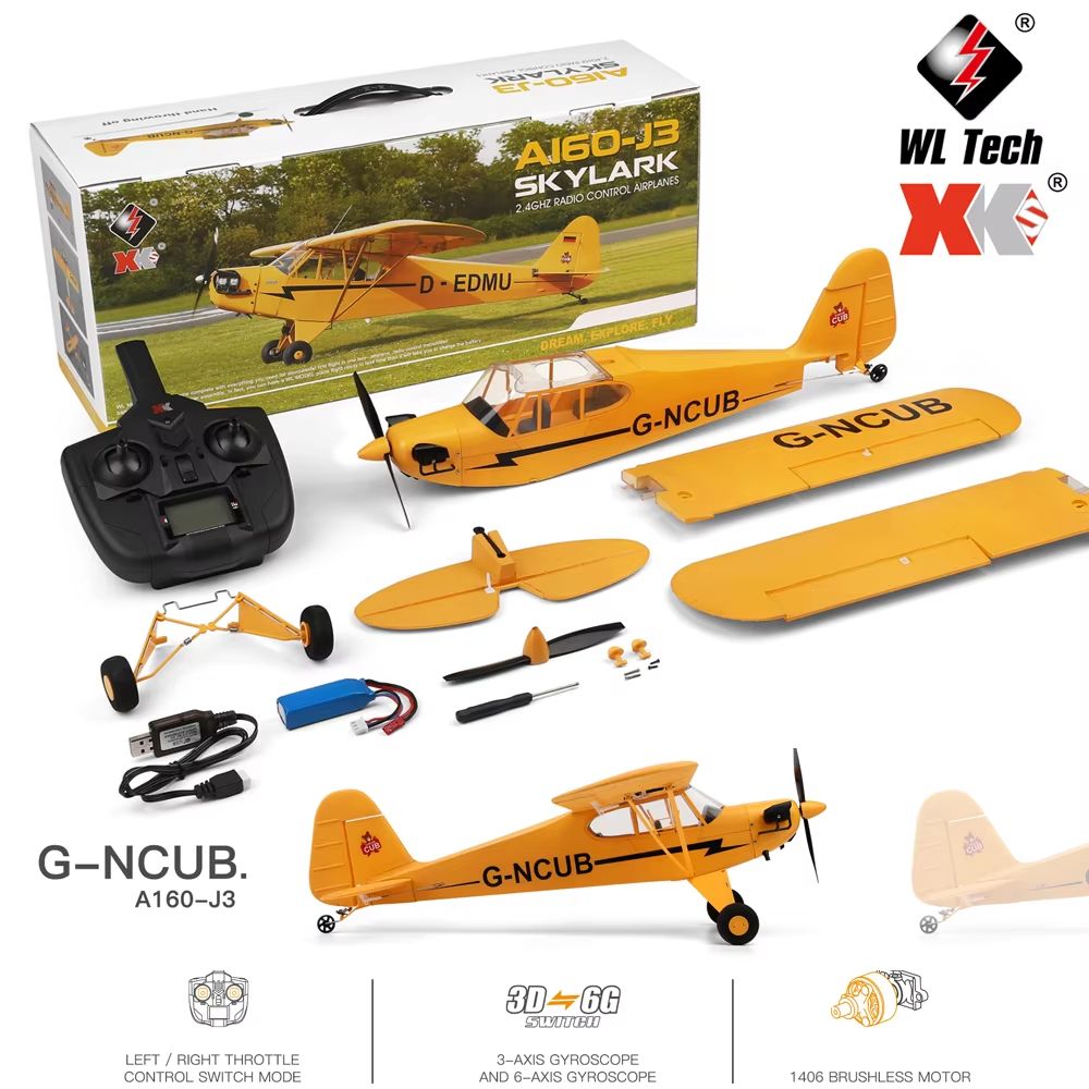 WLtoys A160 2.4G RC Plane – Brushless Motor Remote Control Airplane with 650mm Wingspan