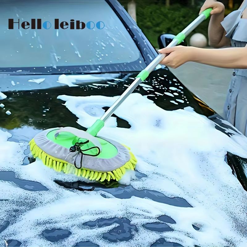 LEIBOO Telescopic Car Wash Brush – Super Absorbent Car Cleaning Mop with Adjustable Long Handle
