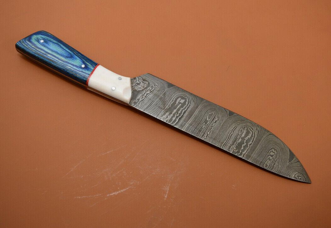 Legacy Blade  Handmade Damascus Steel Chef Knife With Natural Poplar Finish 0