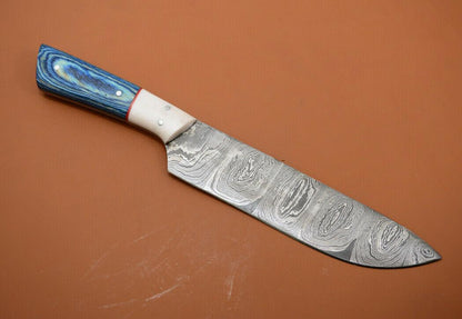 Legacy Blade  Handmade Damascus Steel Chef Knife With Natural Poplar Finish 1