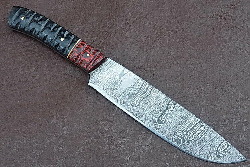 Luxury Damascus Steel Kitchen Knife  Groov Dollar Wood Handle  Professional Chef Tool 3