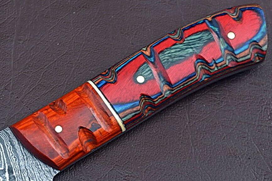 The ForgeCraft Collection  Handmade Full Tang Damascus Chef Knife With Exotic Wood Handle 3