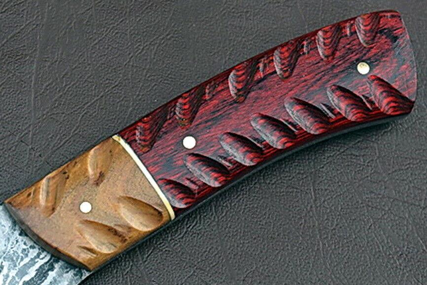 Authentic Damascus Kitchen Knife  Groov Dollar Wood Handle  Culinary Artisan Edition 2