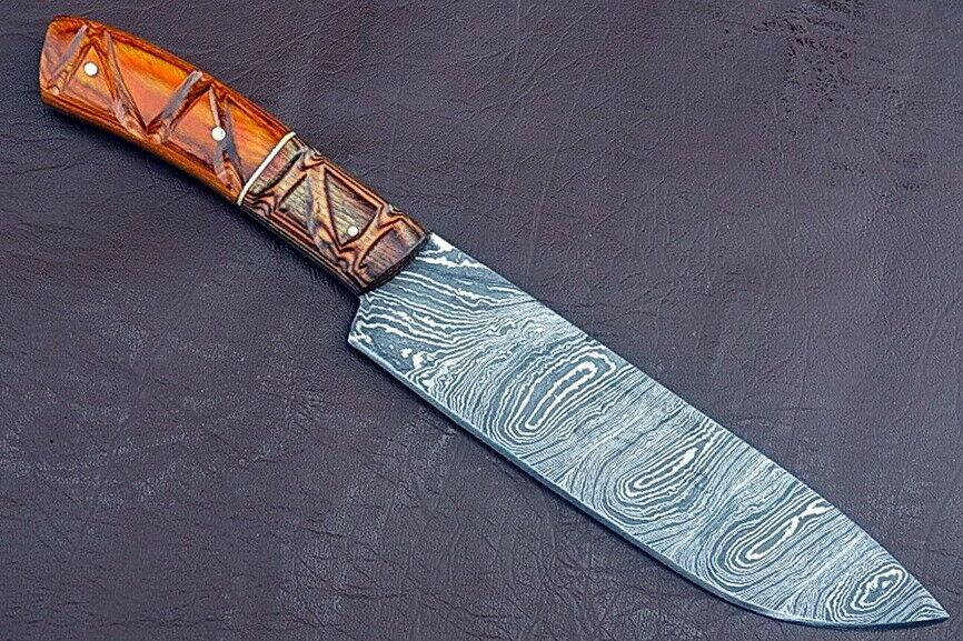 MasterChef Choice  Handmade Damascus Knife With Exotic Groov Dollar Wood Handle 1