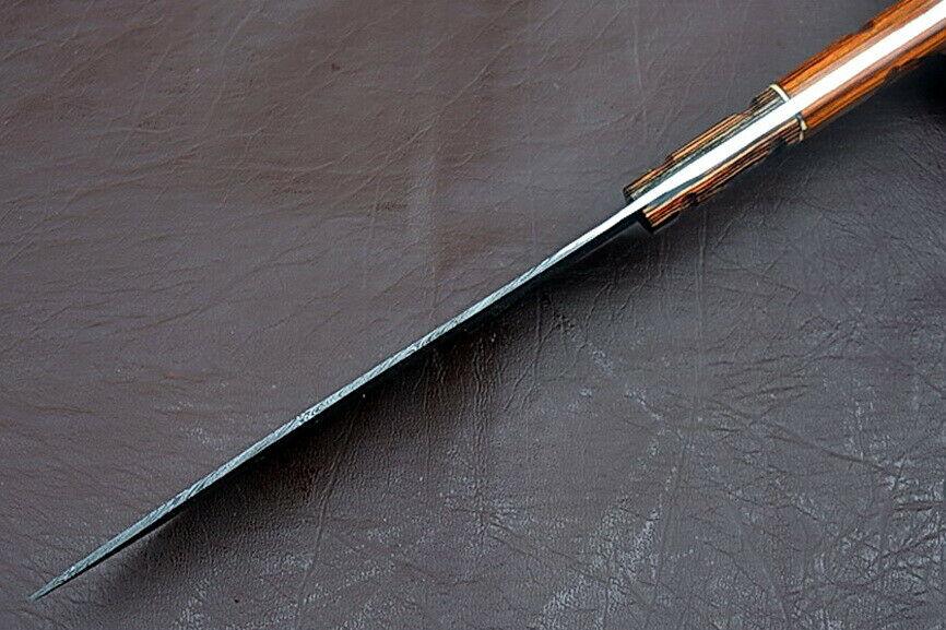MasterChef Choice  Handmade Damascus Knife With Exotic Groov Dollar Wood Handle 2