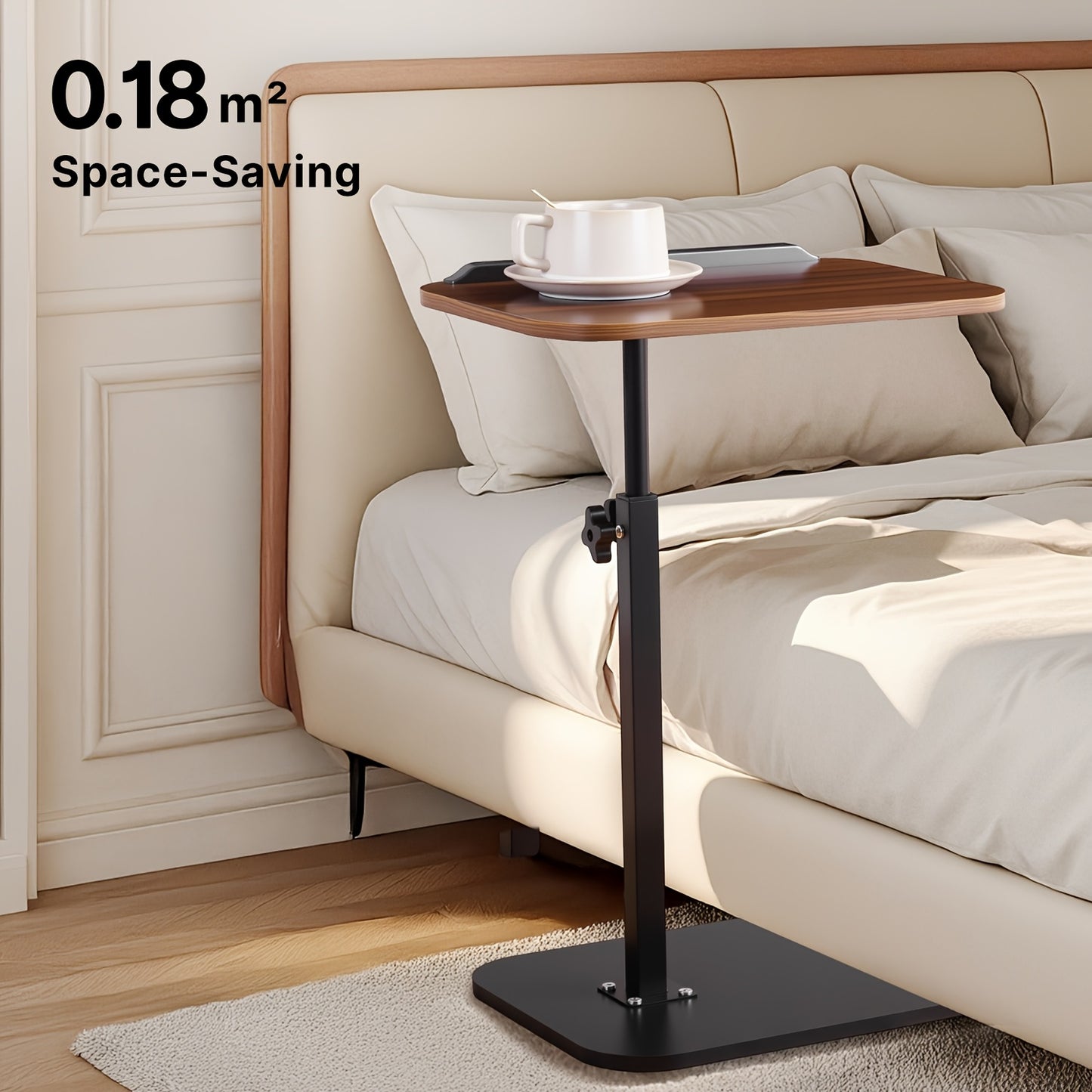 Adjustable Height Modern Laptop Table 360 Rotating CShaped Side Table Perfect For Sofa 1