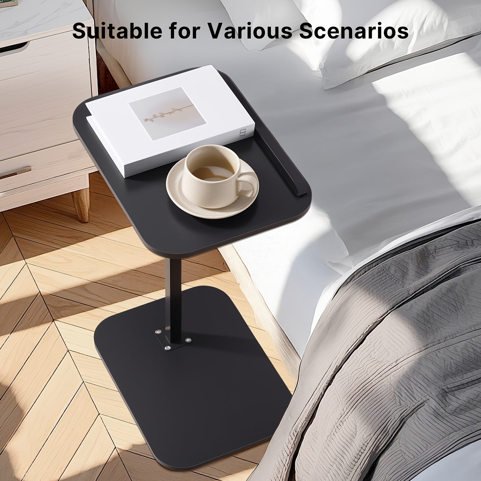 Adjustable Height Modern Laptop Table 360 Rotating CShaped Side Table Perfect For Sofa 4