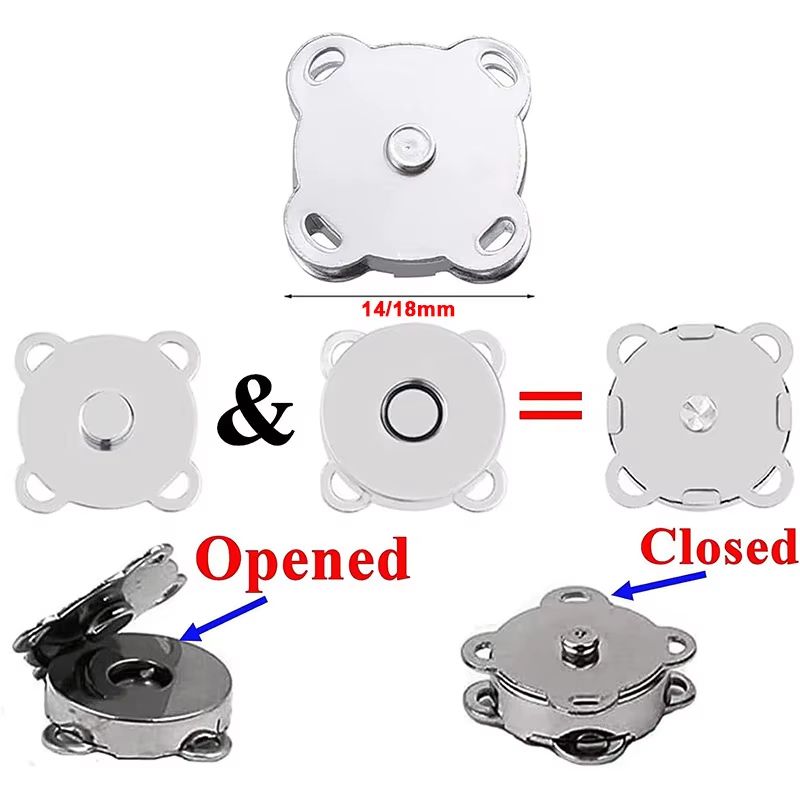 Magnetic Snap Button Set  Invisible Metal SewOn Clasps For Bags Clothes And DIY Crafts 110 Sets 3