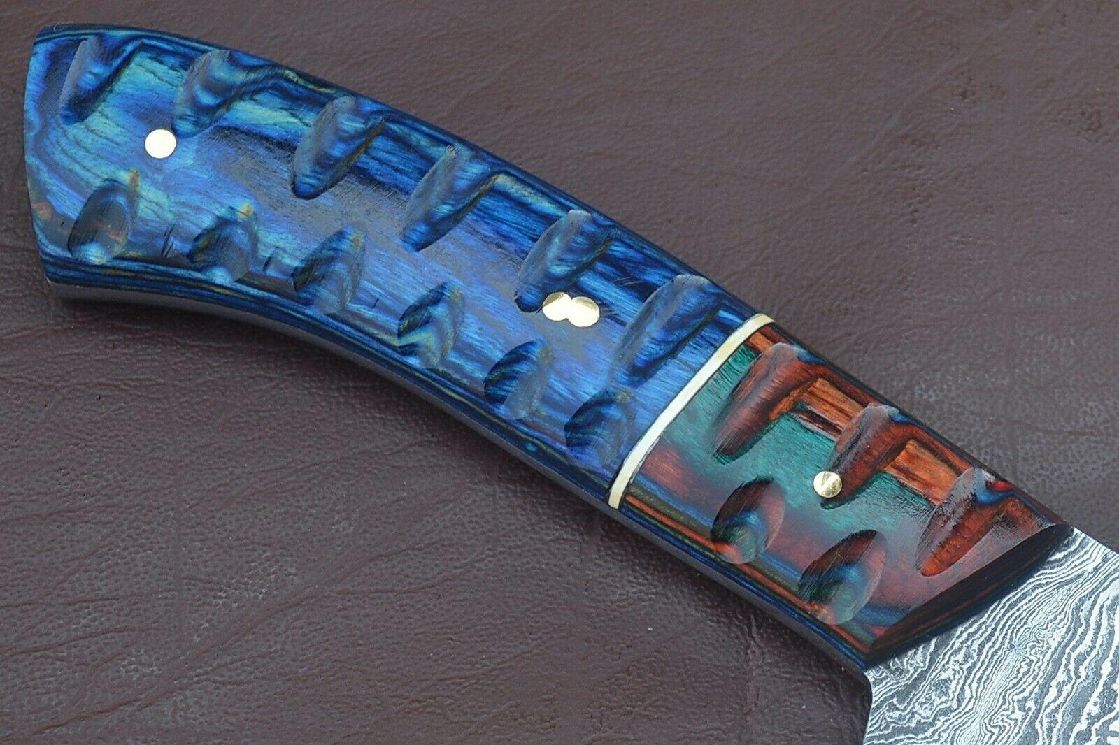 Exclusive Damascus Chef Knife  Premium Groov Dollar Wood Handle  Kitchen Essential 1