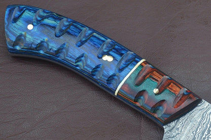 Exclusive Damascus Chef Knife  Premium Groov Dollar Wood Handle  Kitchen Essential 1
