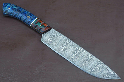Exclusive Damascus Chef Knife  Premium Groov Dollar Wood Handle  Kitchen Essential 2