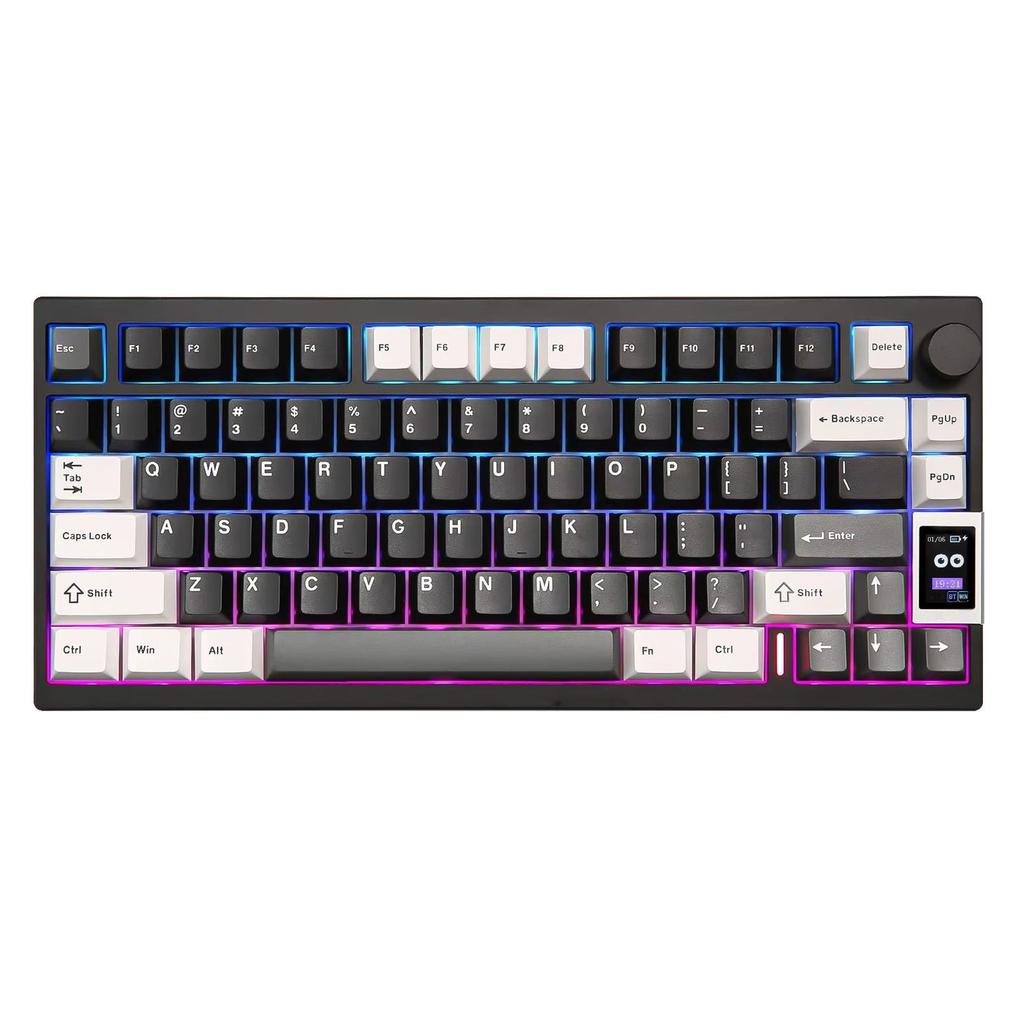 YUNZII AL80 Silver Wireless Mechanical Keyboard  Full Aluminum Custom HotSwap Keyboard With LCD Dis 6